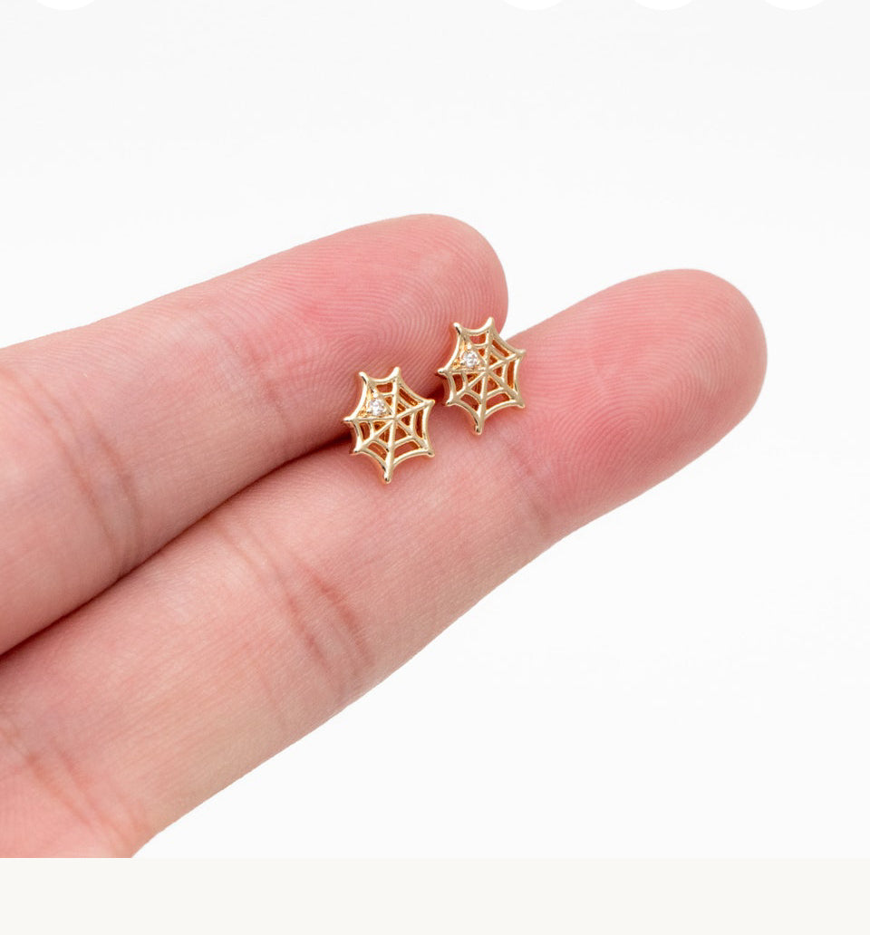 Flash Sale Friday // Itty Bitty Spiderweb Stud Earrings
