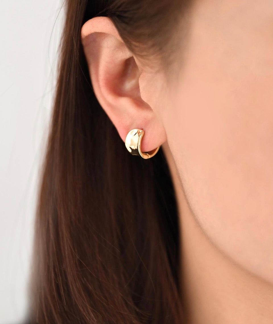 Gold-Plated Huggie Earrings