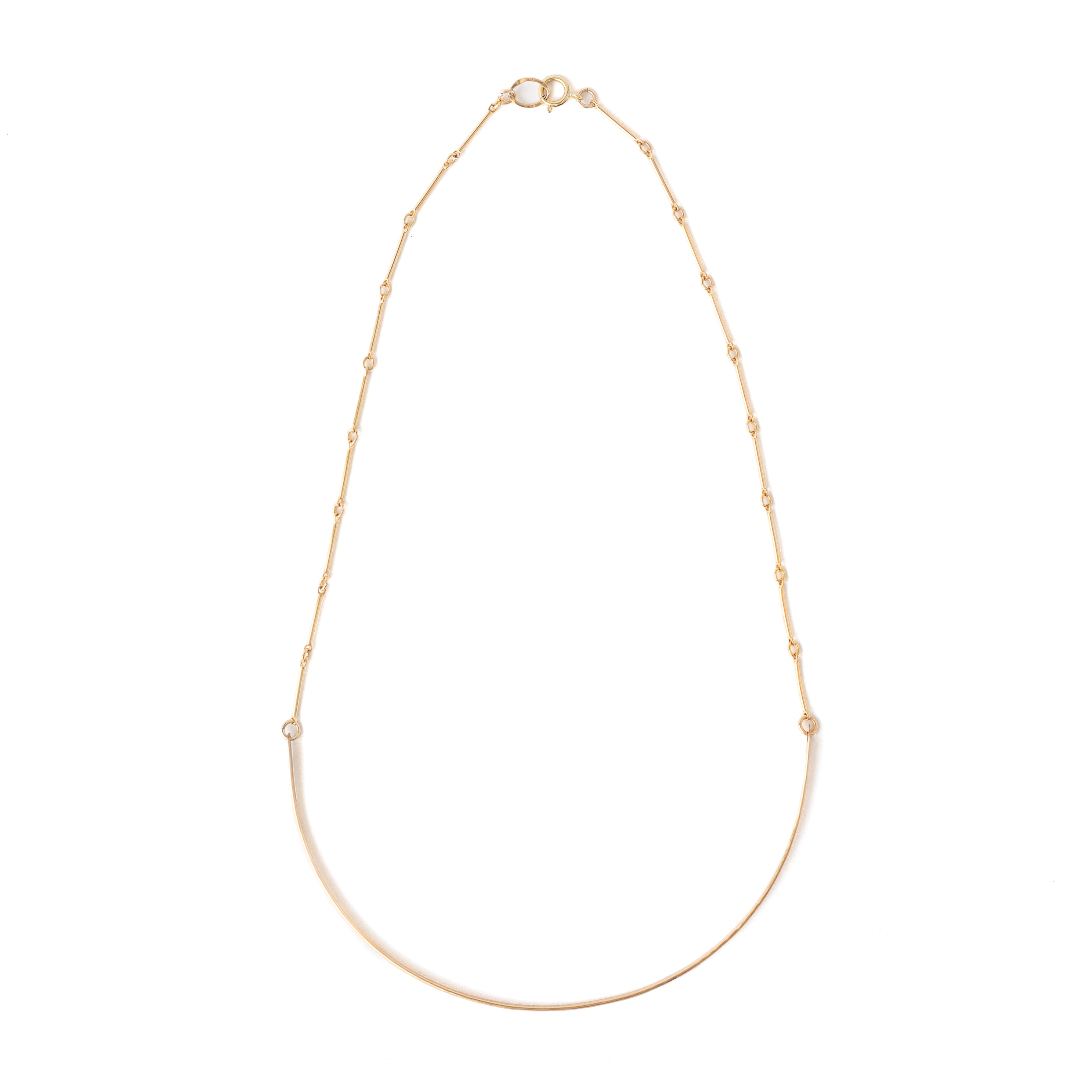 Golden Arc Half Collar Necklace