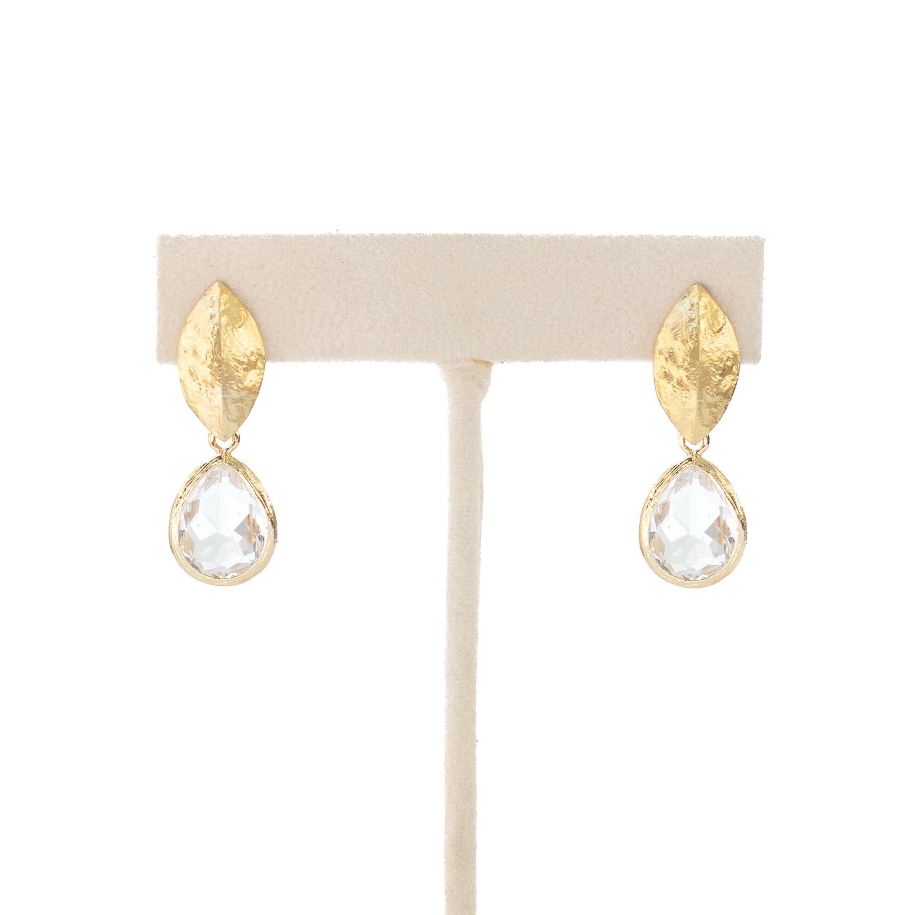 Crystal Teardrop Stud Earrings