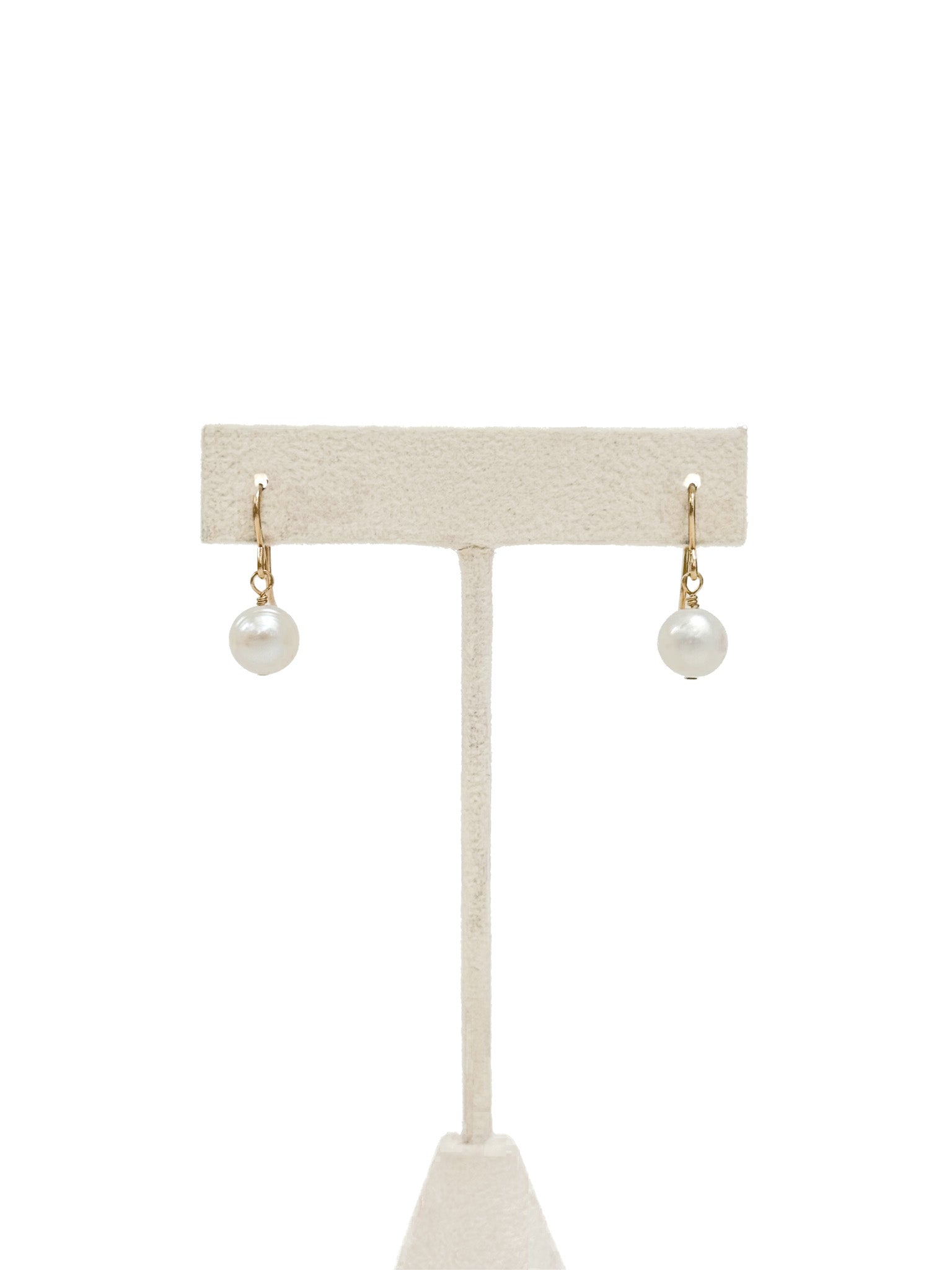 Round Pearl Drop Earrings