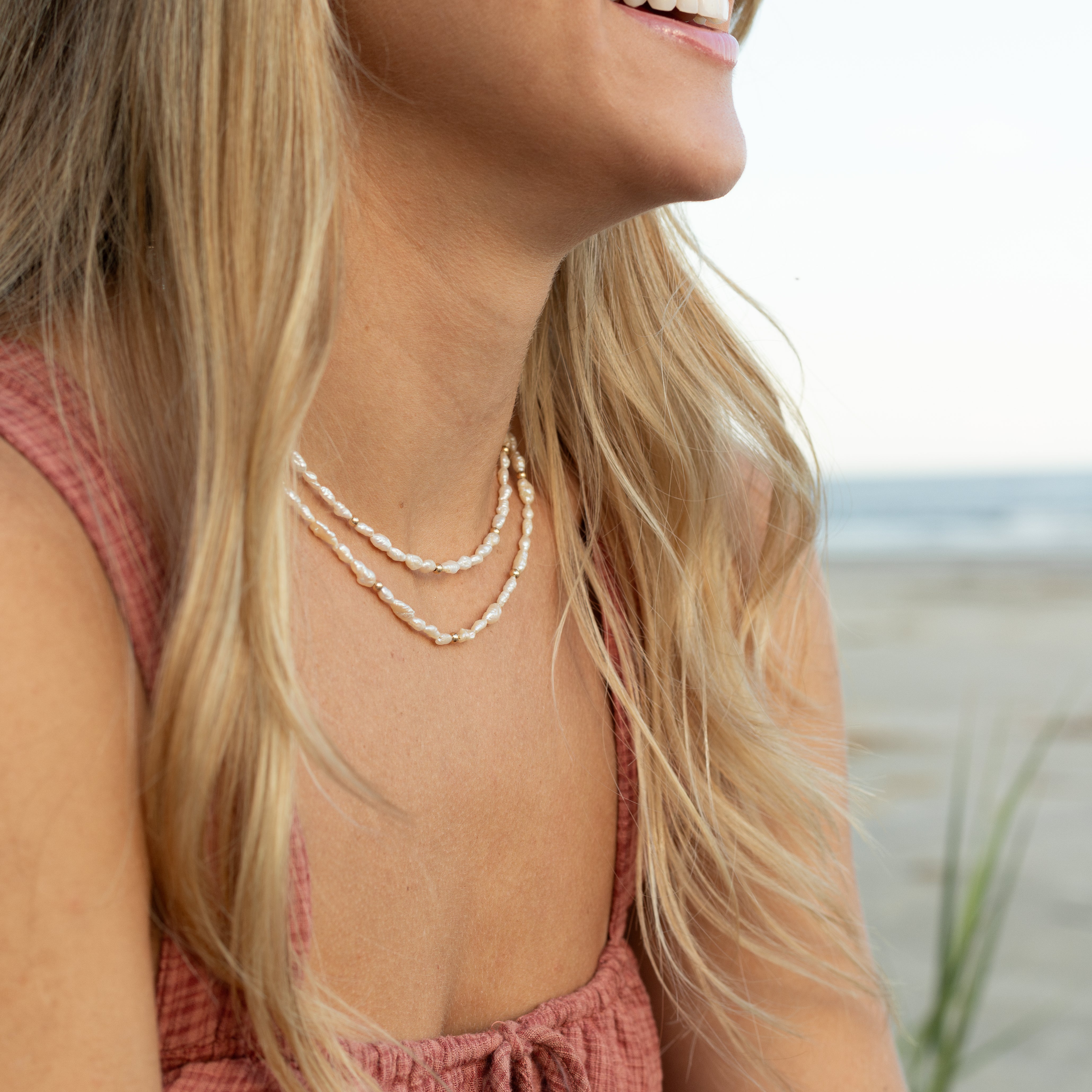 Freshwater Rice Pearl Choker Necklace