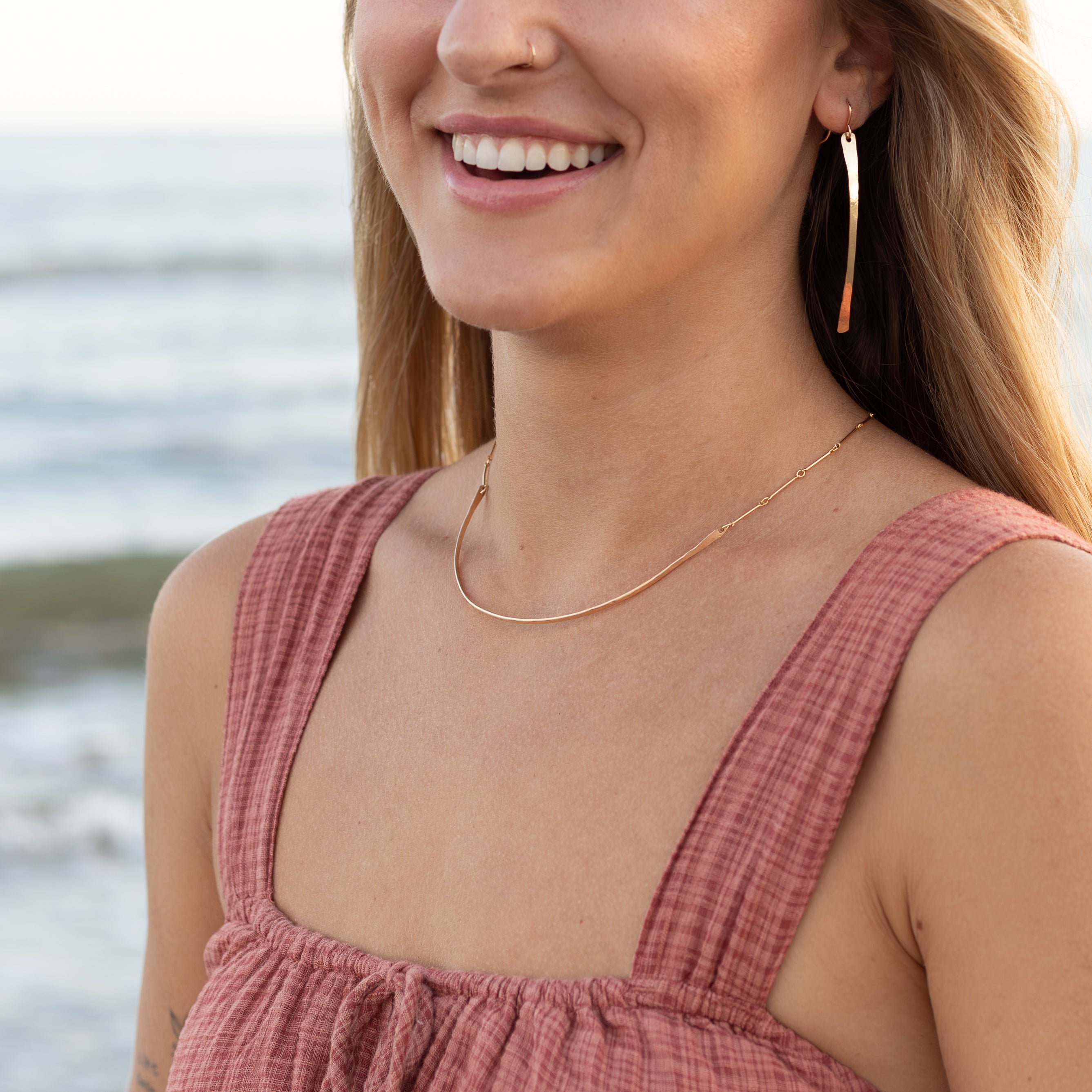 Golden Arc Half Collar Necklace