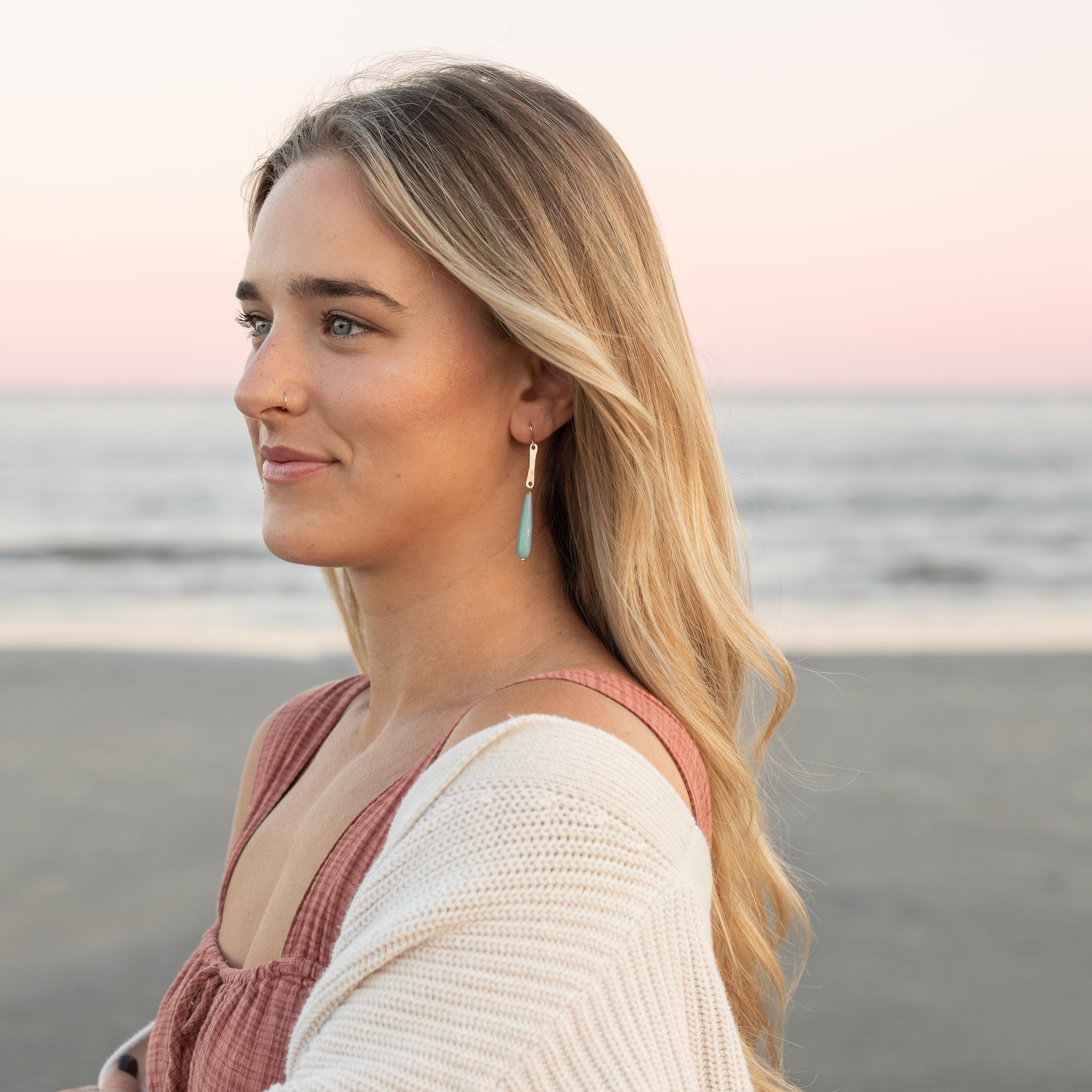 Amazonite Water Drop Earrings