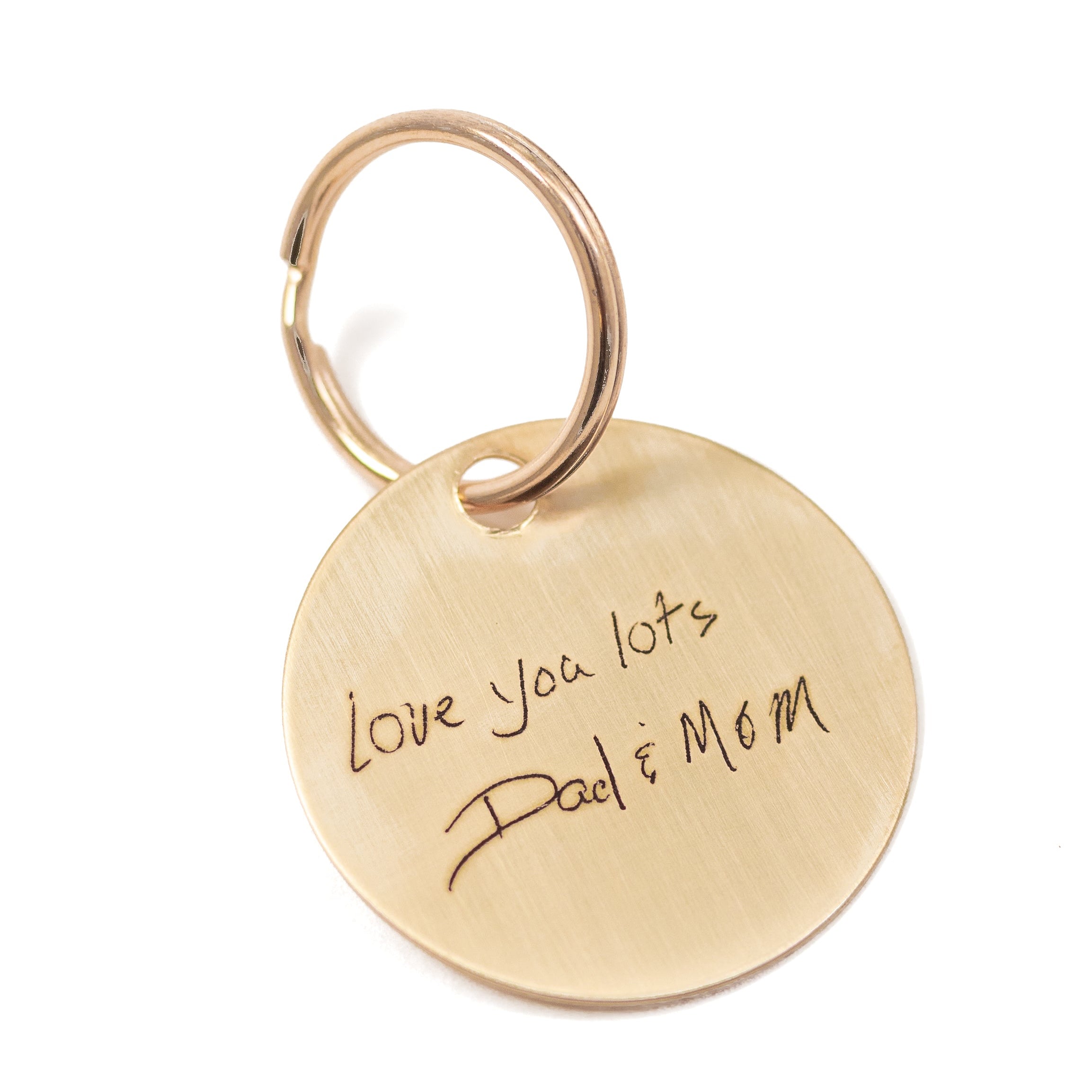Engraved Love Note Brass Key Chain