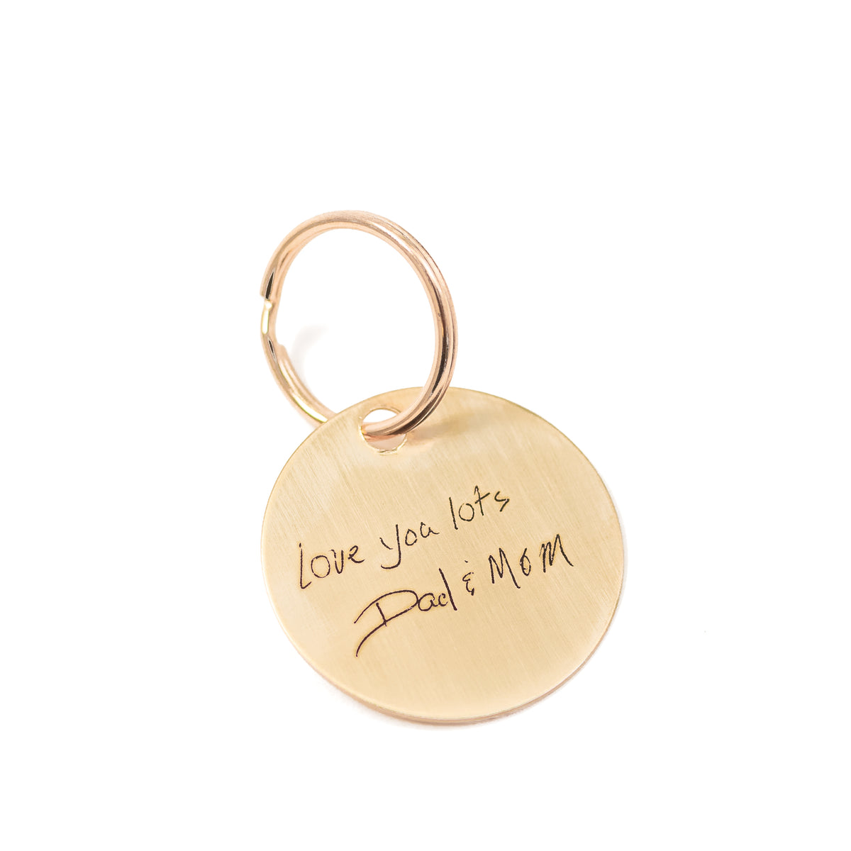 Engraved Love Note Brass Key Chain