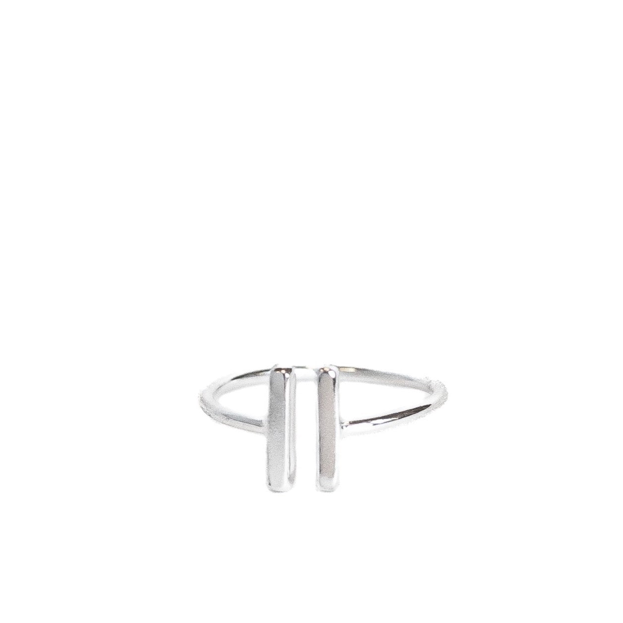 Sterling silver double bar ring