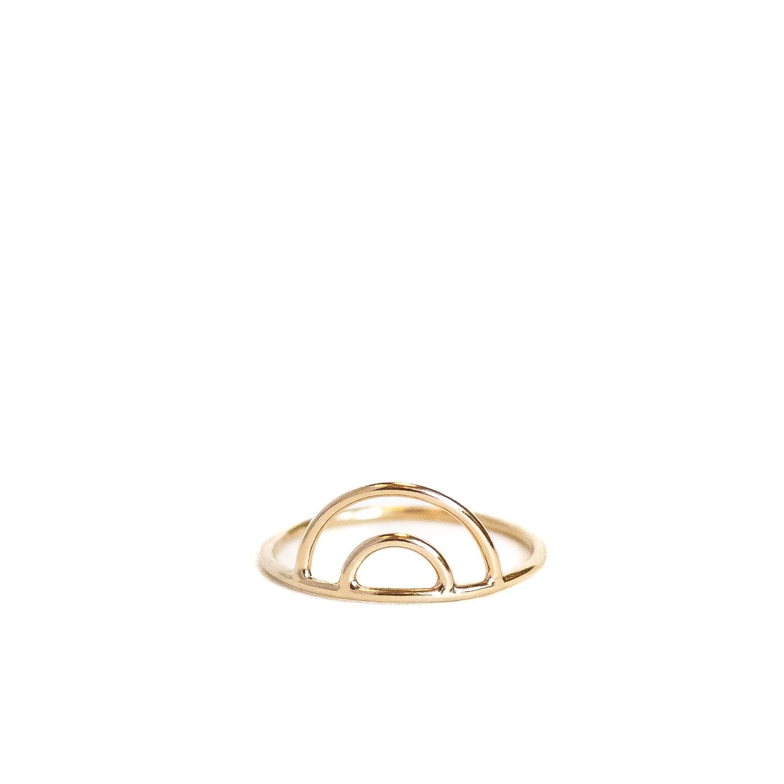 Yellow gold filled double arch rainbow ring. 