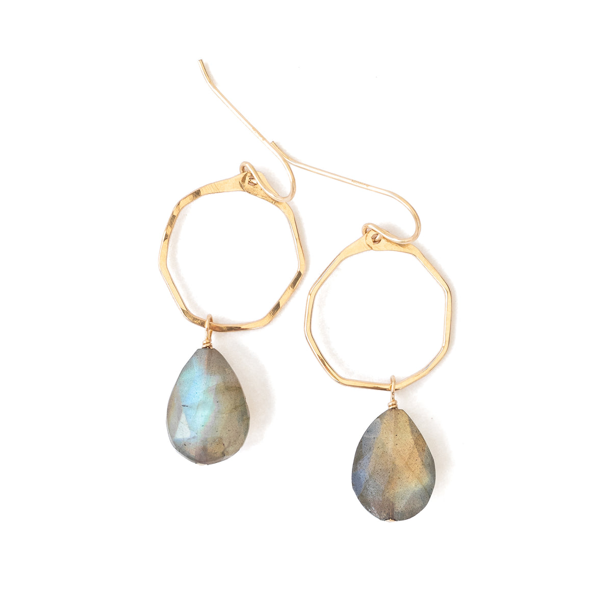 Labradorite Hoop Earrings