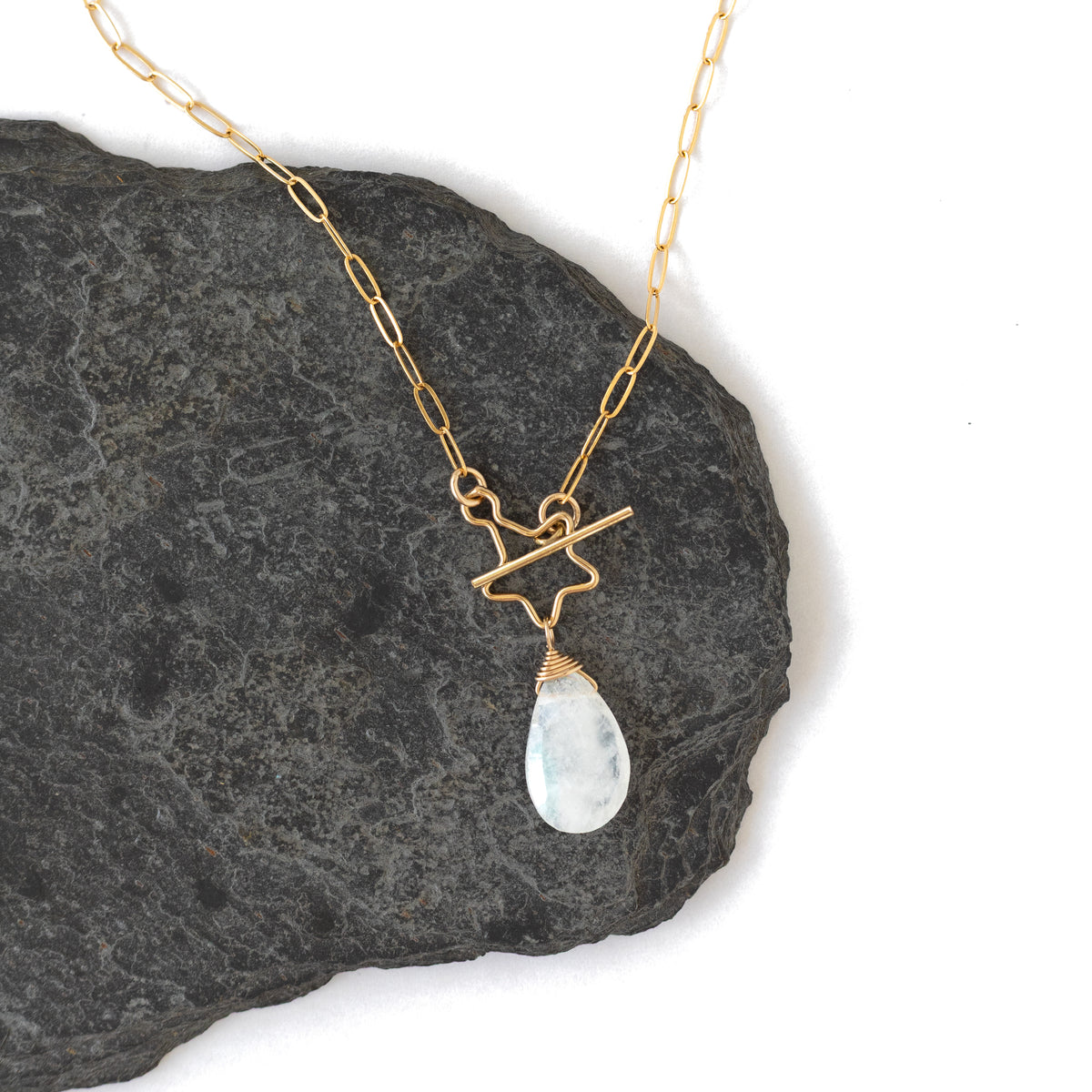 Star + Moonstone Necklace