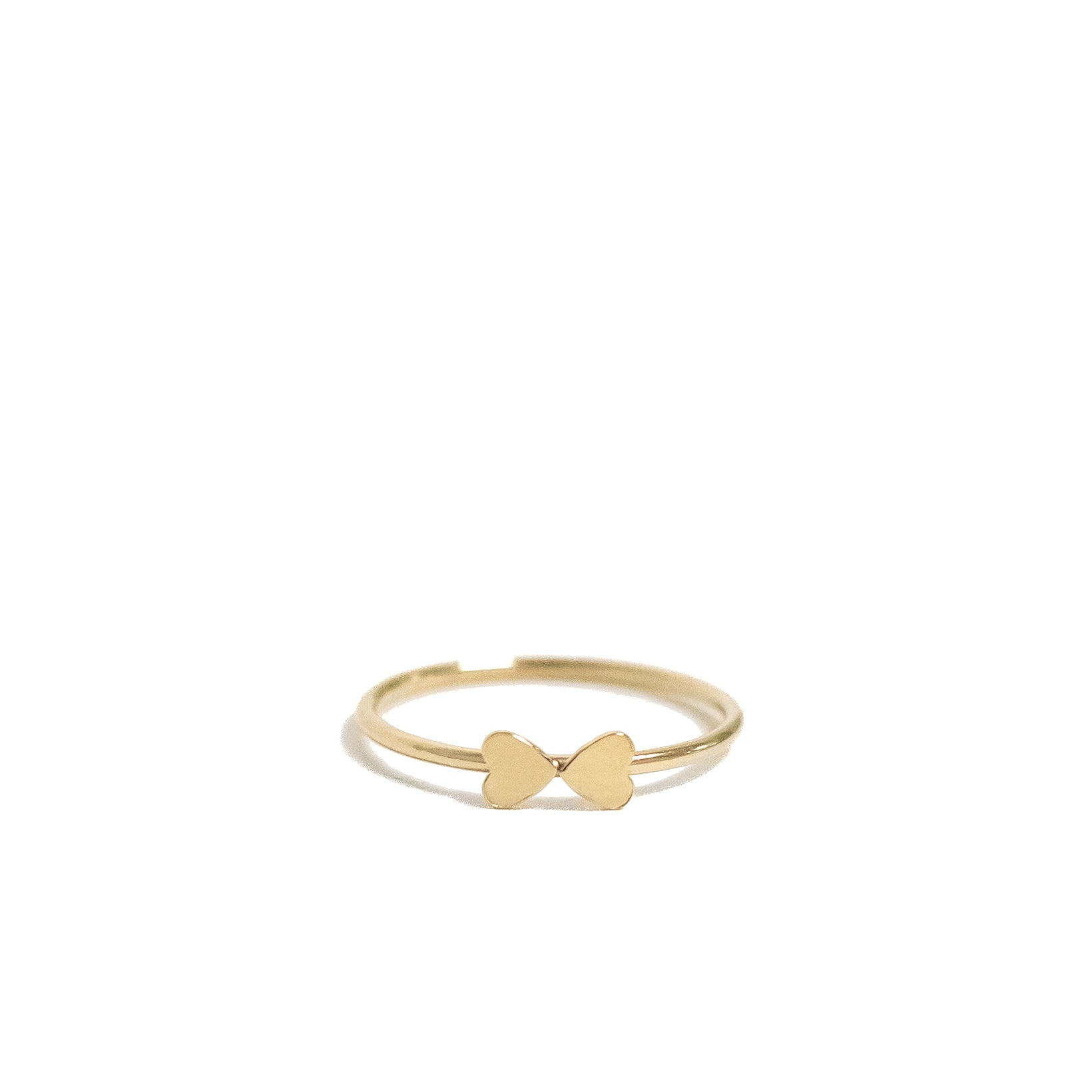 Gold filled simple ring with two hearts meeting. 