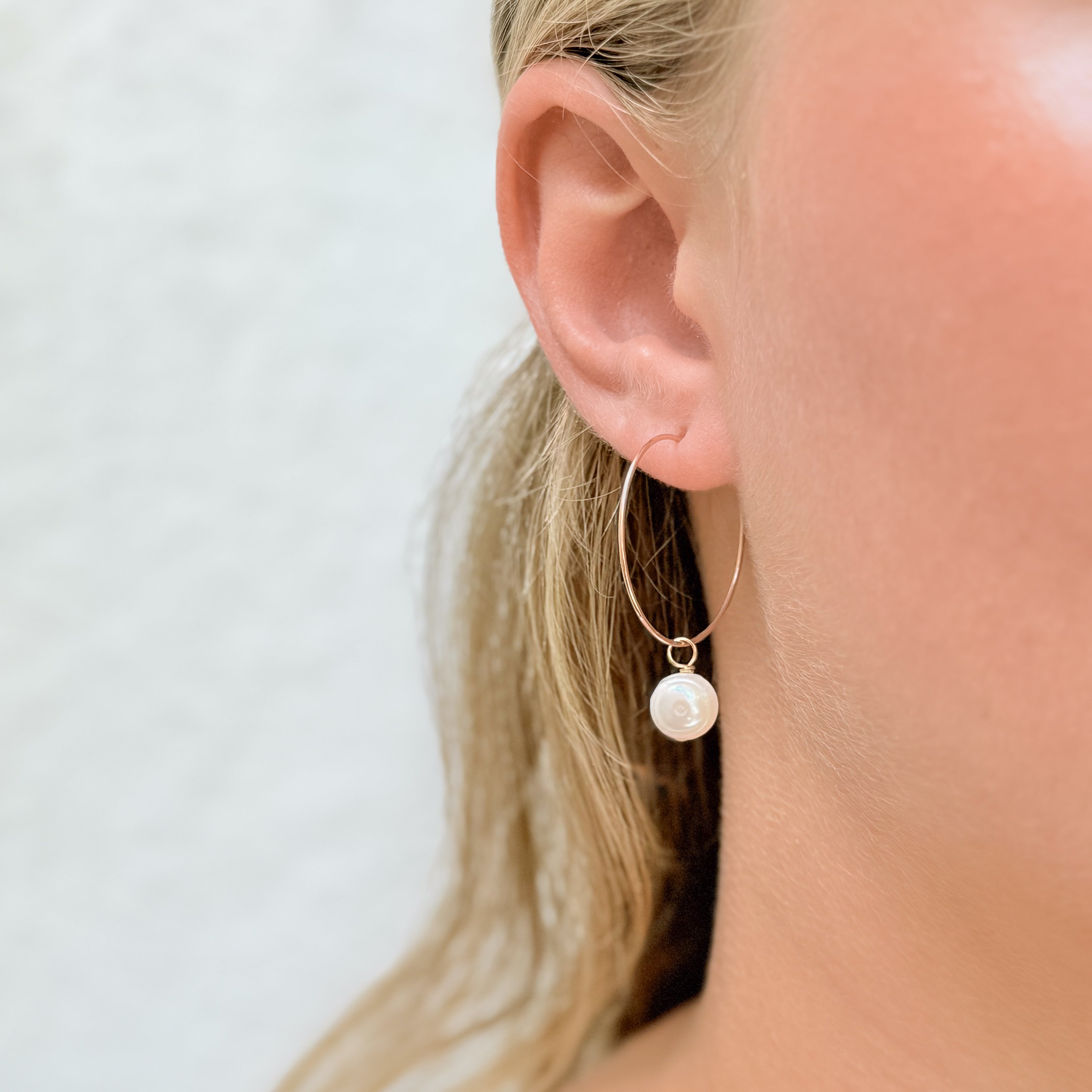 Flash Sale Friday // Rose Gold + Pearl Hoop Earrings