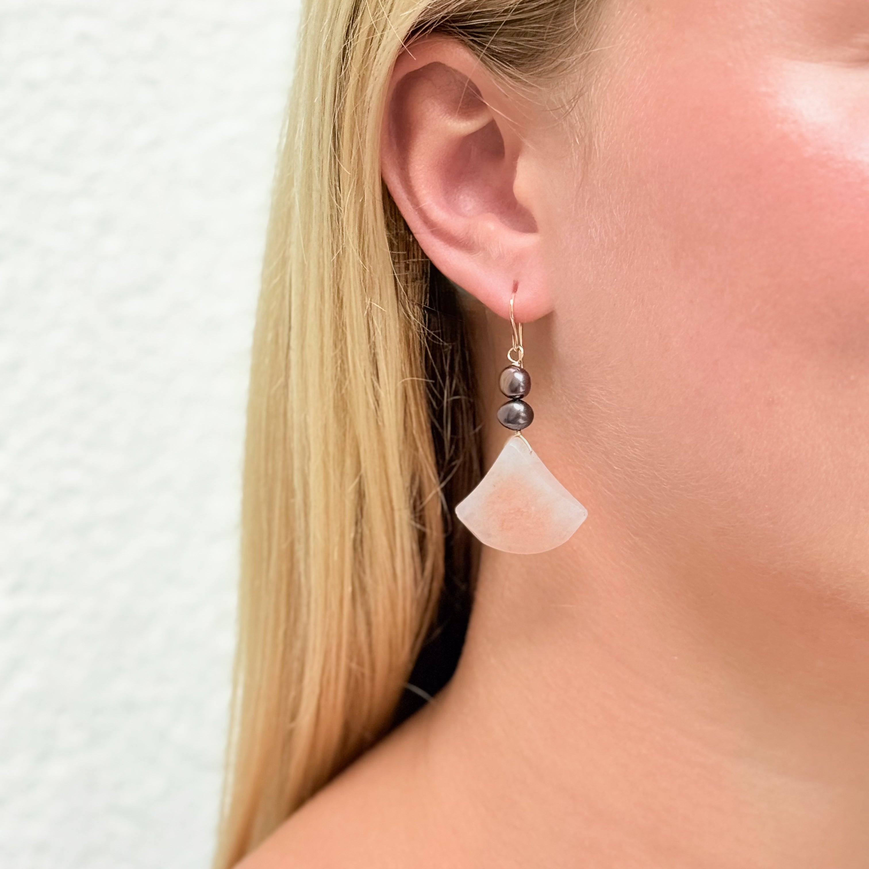 Flash Sale Friday // Pink Opal + Pearl Earrings