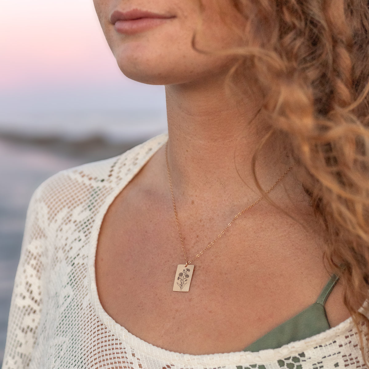 Birth Month Flower Necklace