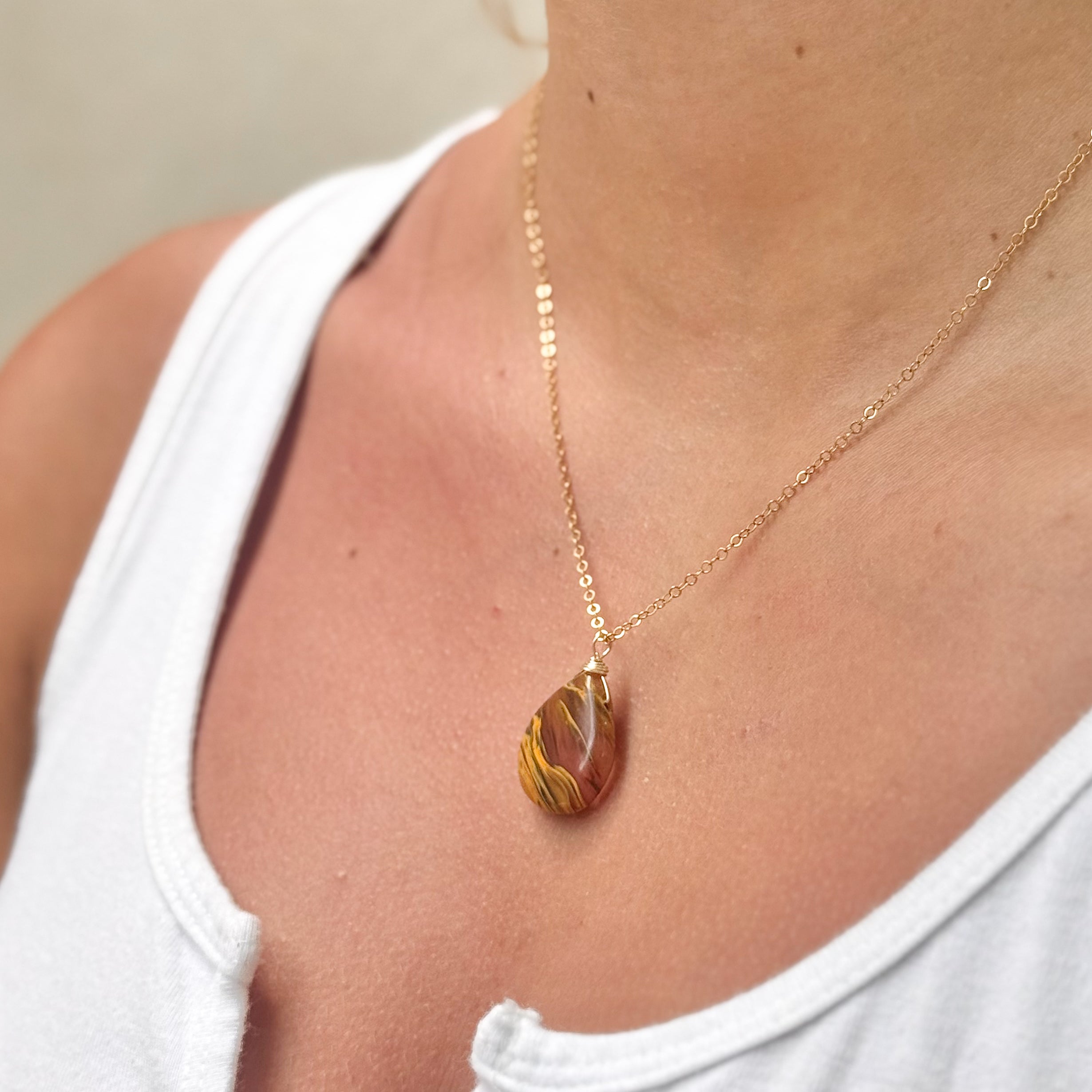 Flash Sale Friday // Mookite and Crystal Pendant Necklace