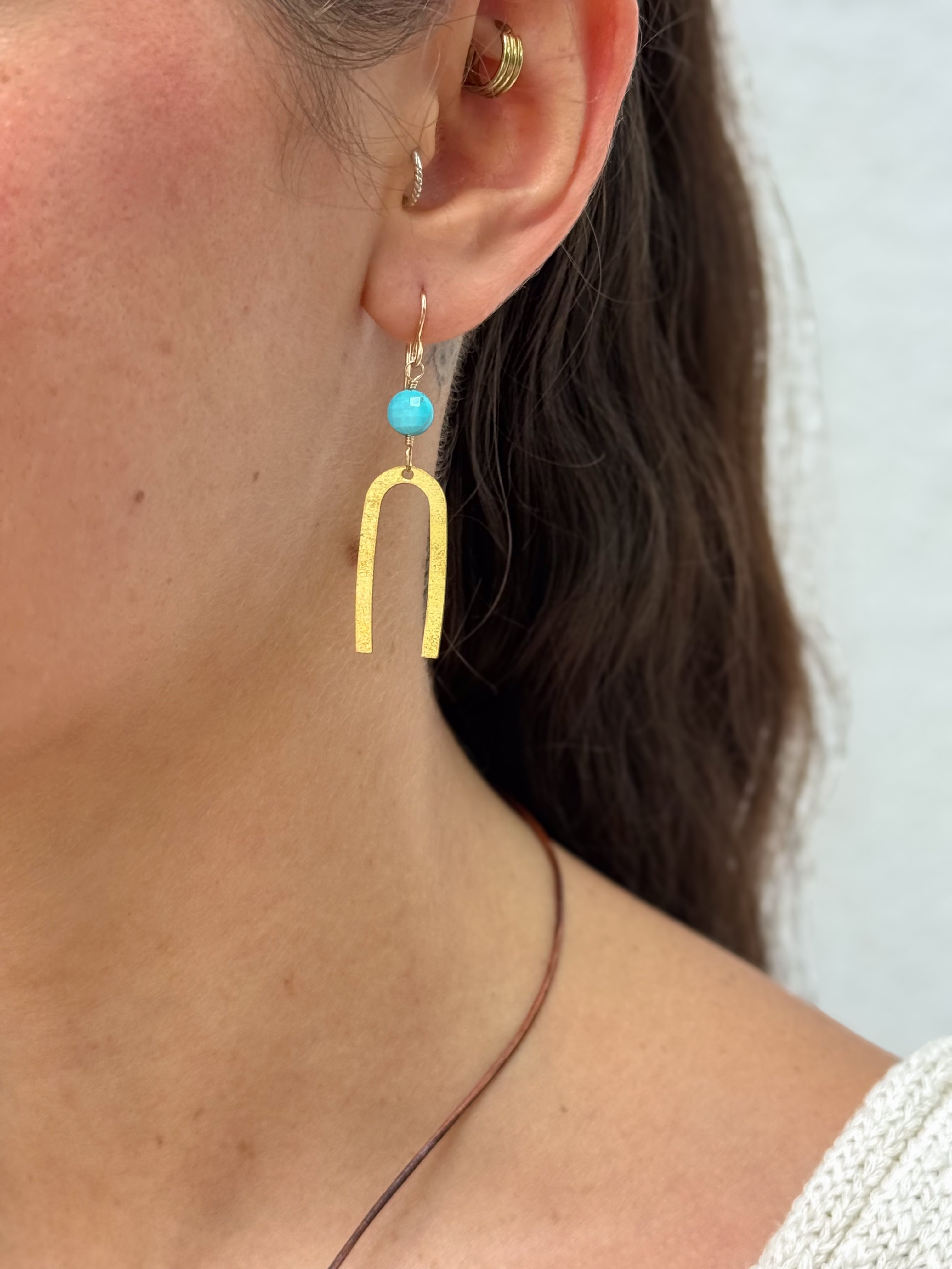 Flash Sale Friday // End of Summer Turquoise Horseshoe Earrings