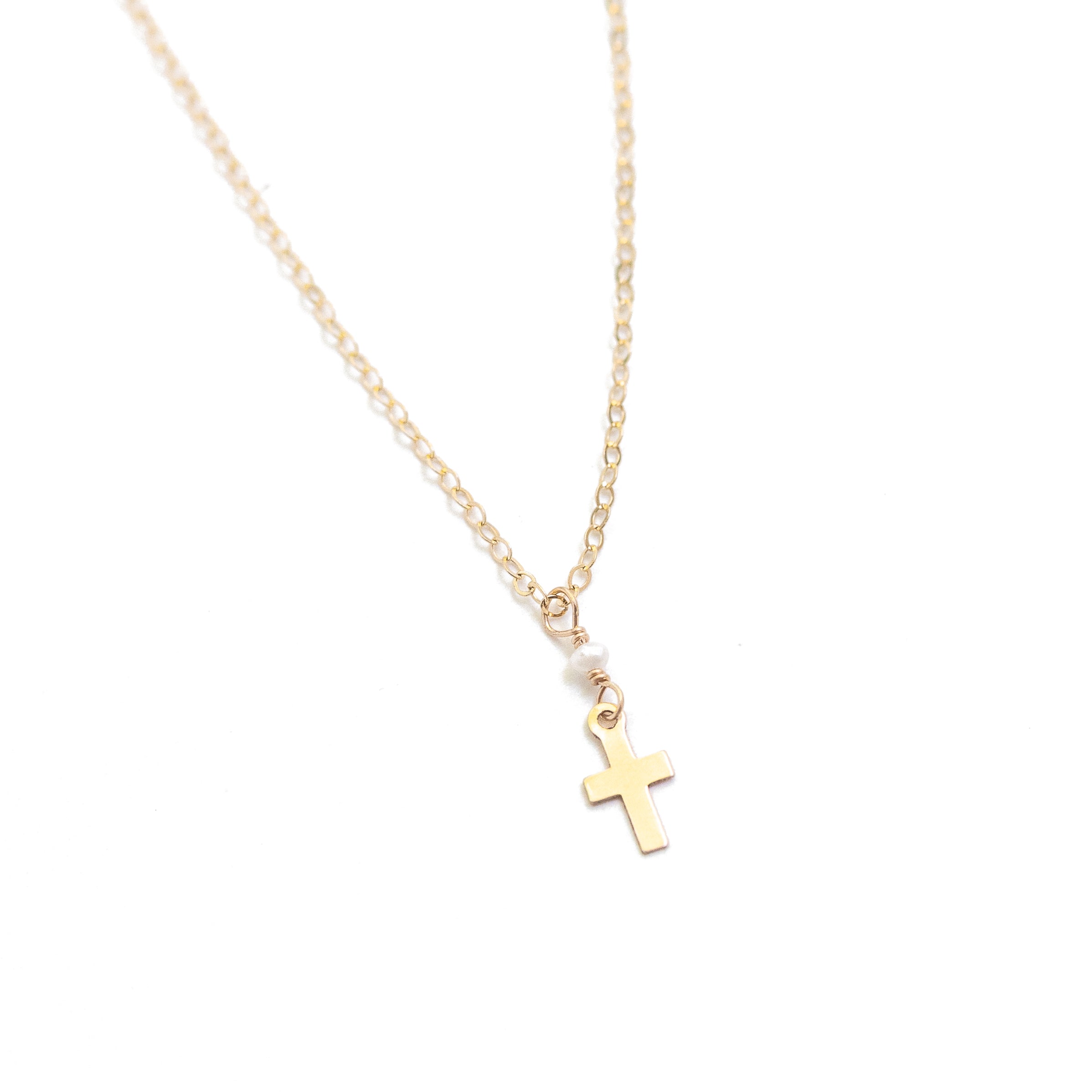Tiny Gold Filled Cross Necklace