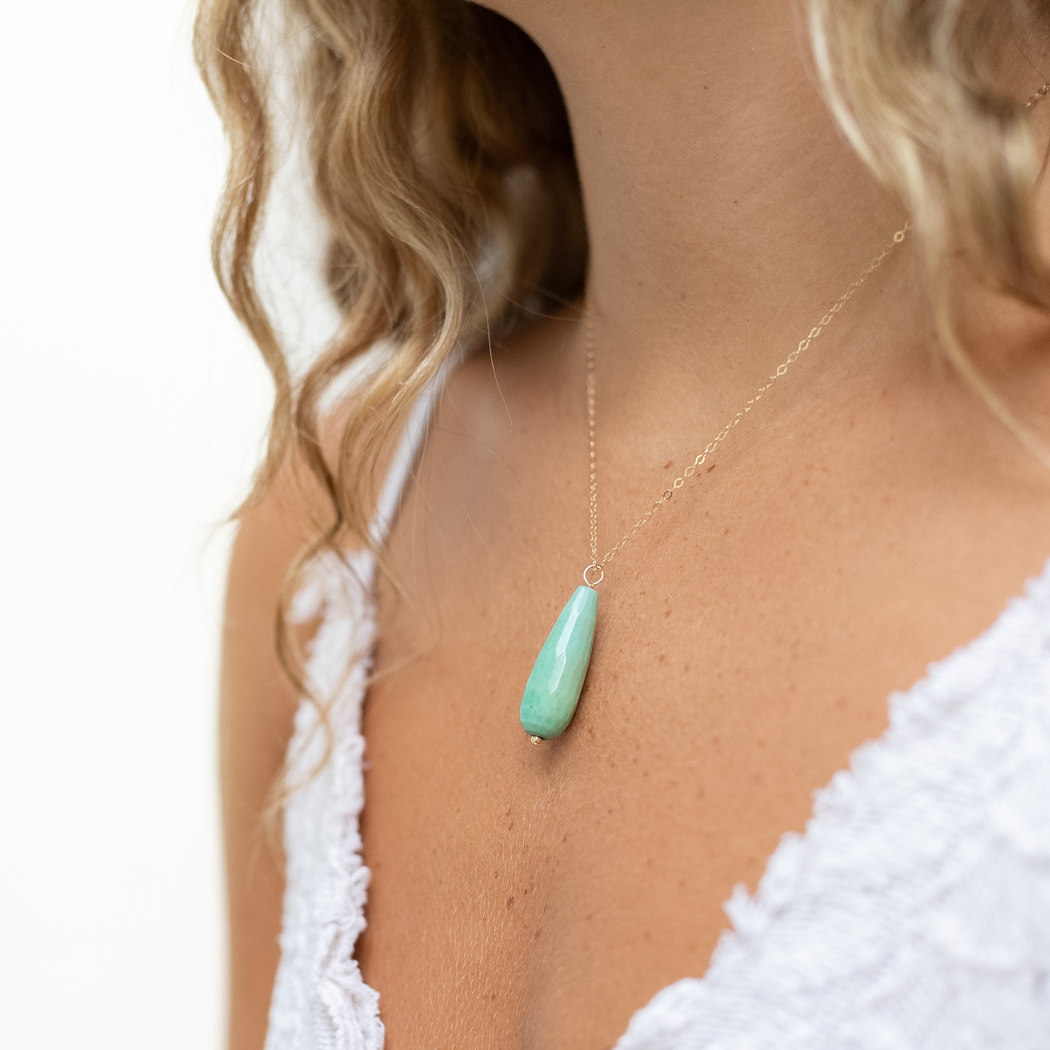 Flash Sale Friday // Green Drop Necklace