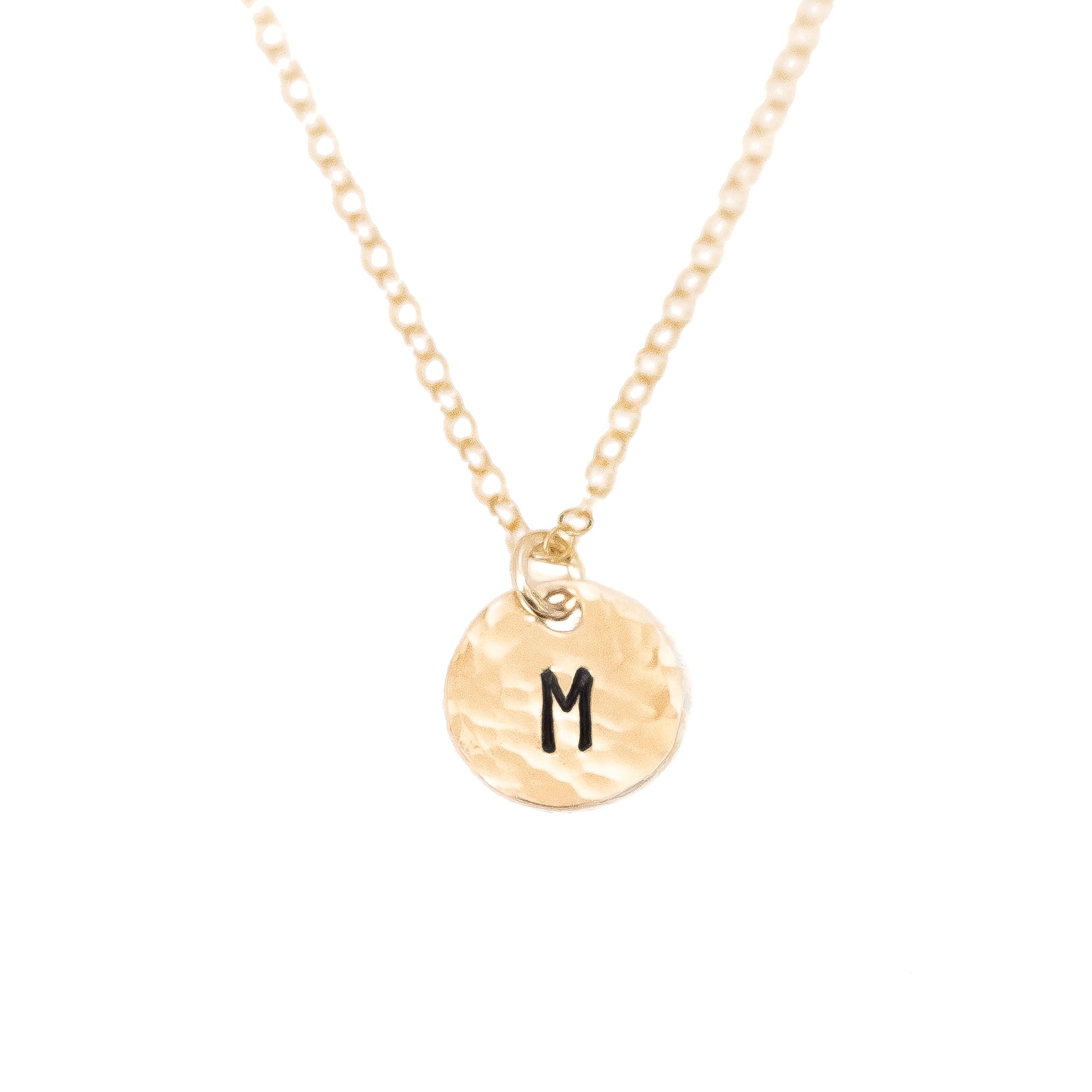 Hand-Stamped Tiny Single Initial Necklace