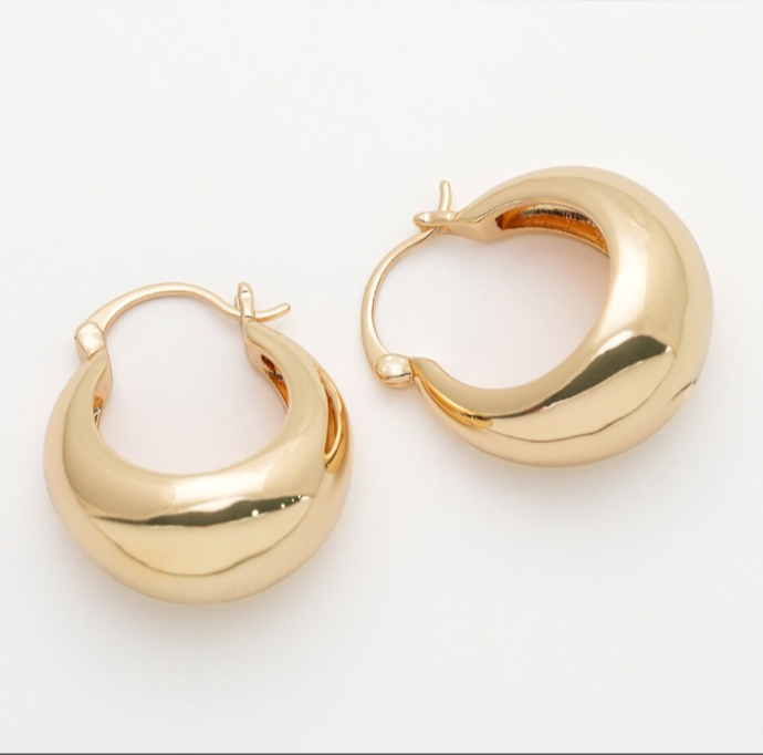 Chunky Gold-Plated Hoops