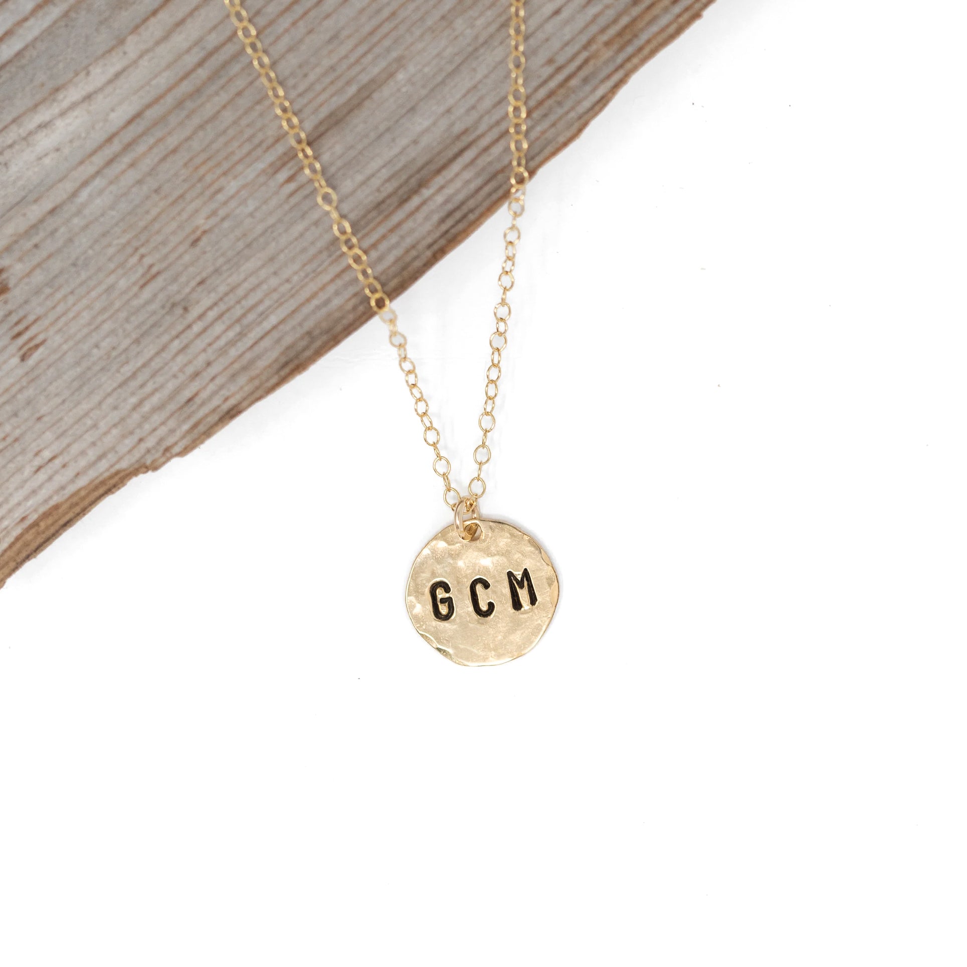 Medium Custom Hand-Stamped Initial Necklace