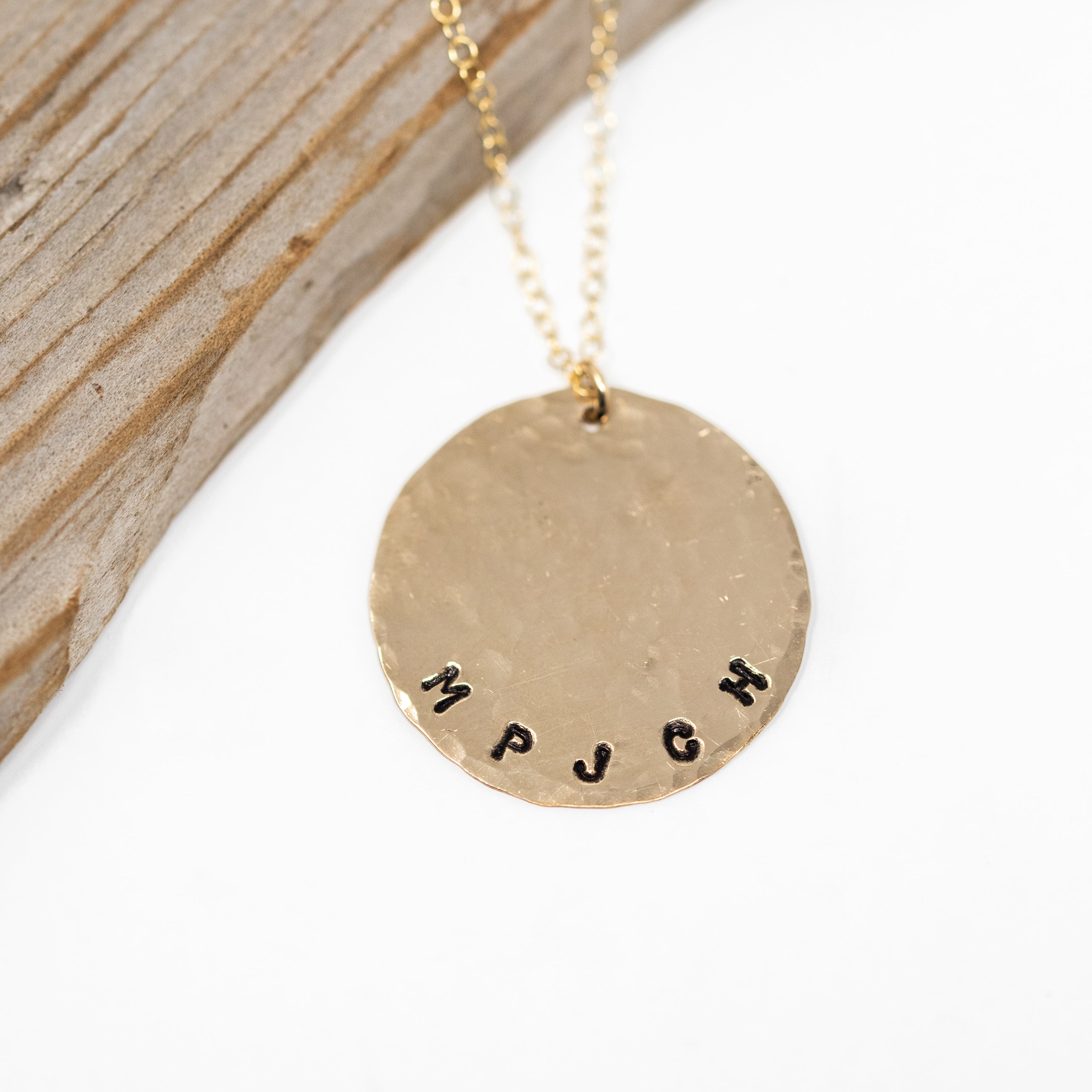Custom Hand-Stamped Large Circle Necklace