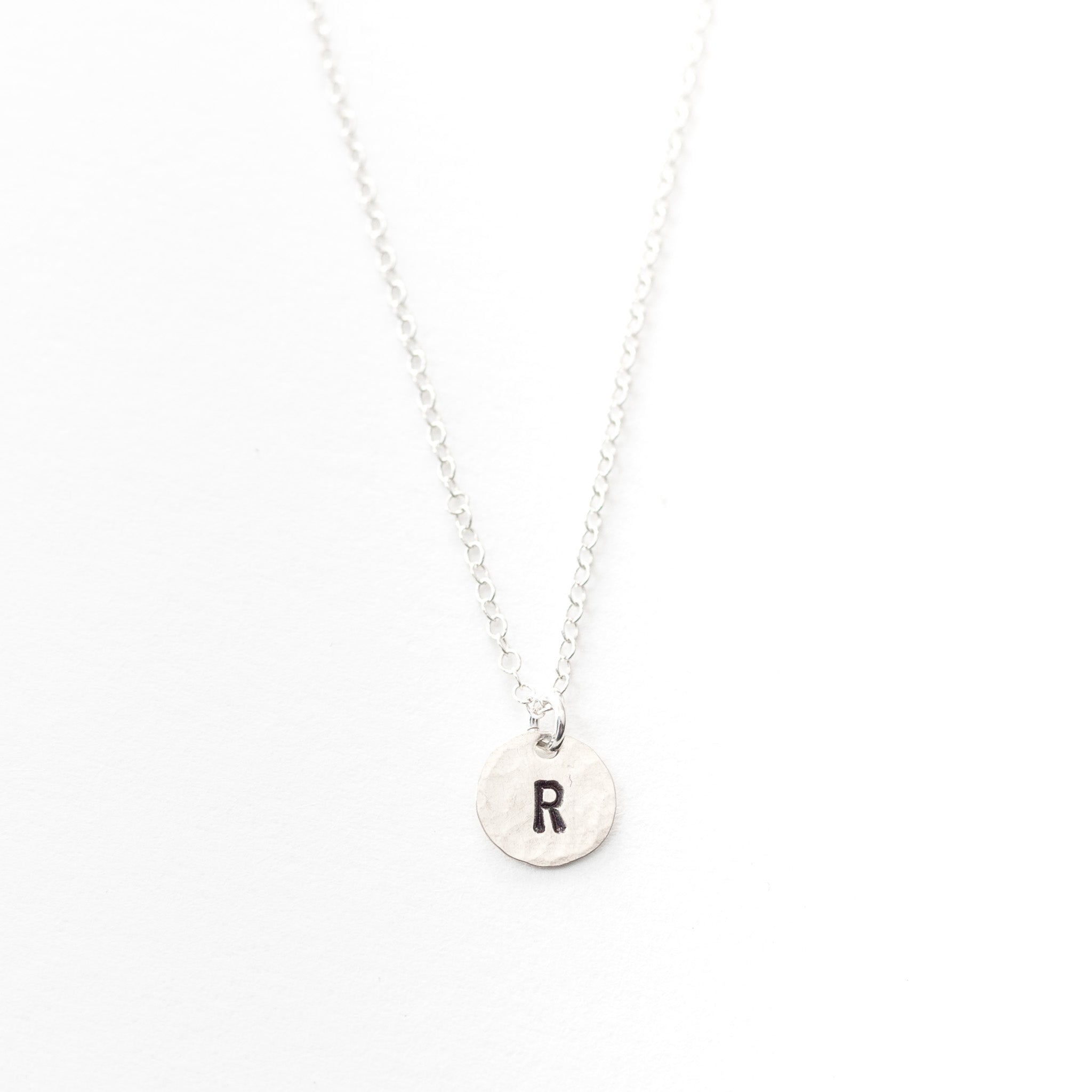 Custom Hand-Stamped Tiny Initial Necklace